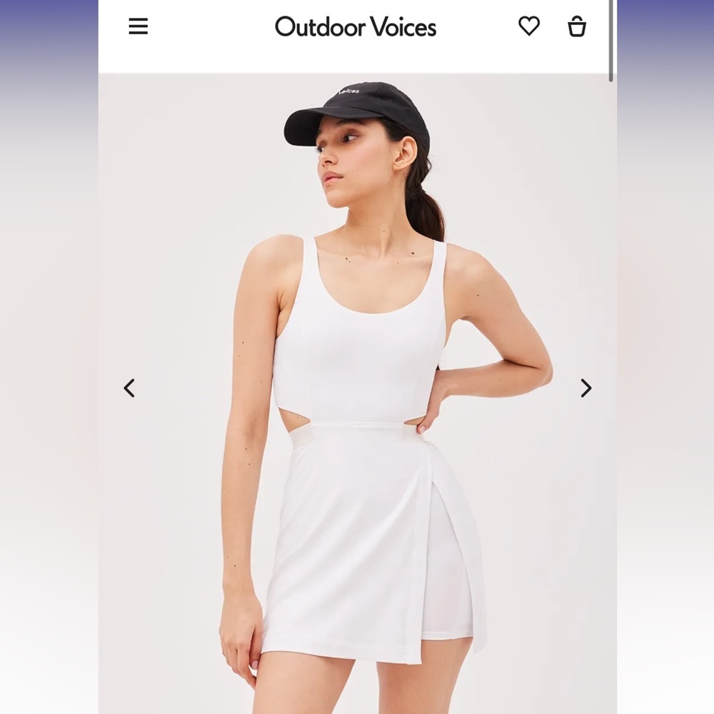 OUTDOOR VOICES CREAM-COLORED COURT DRESS